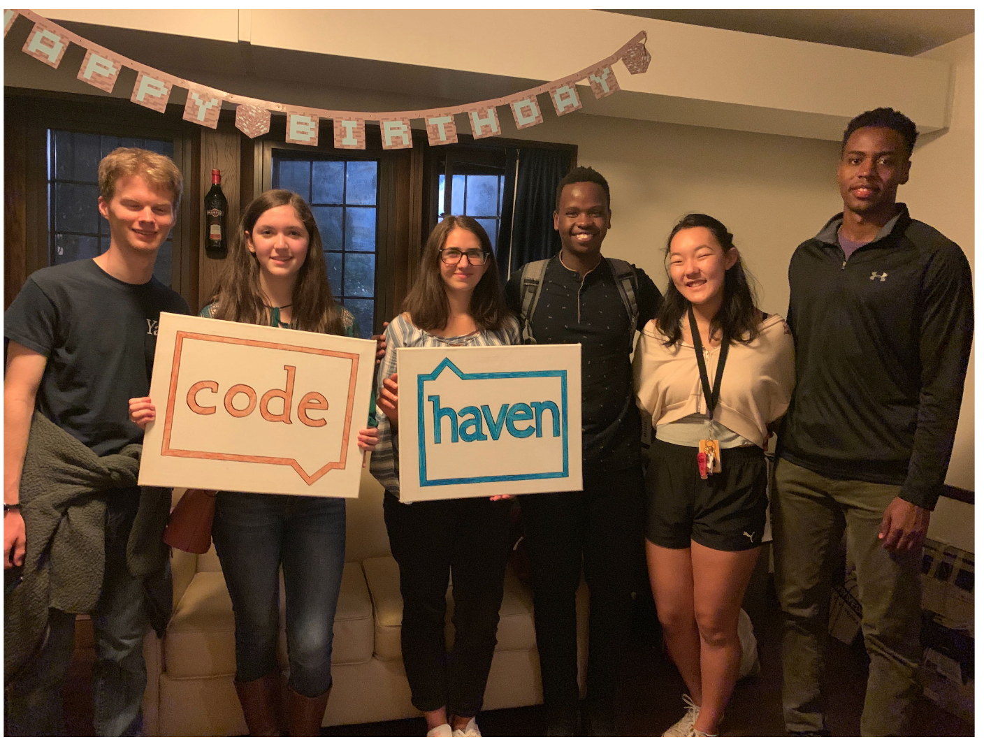 Group of people at Code Haven social event